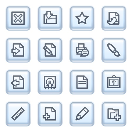 Document icons on blue buttons.のイラスト素材
