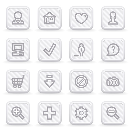 Basic web icons on gray buttons.のイラスト素材