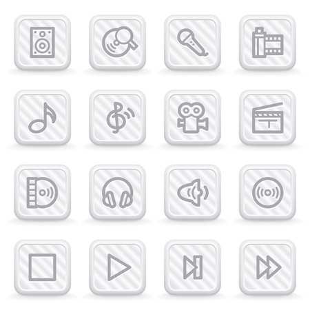Audio video web icons on gray buttons.のイラスト素材