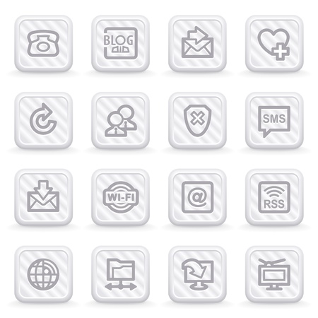 Communication icons on gray buttons.のイラスト素材