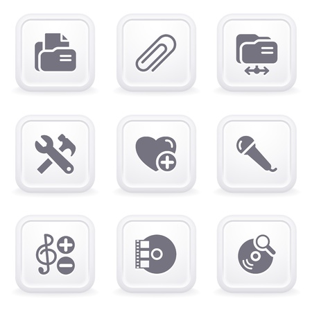 Internet icons on gray buttons 11のイラスト素材