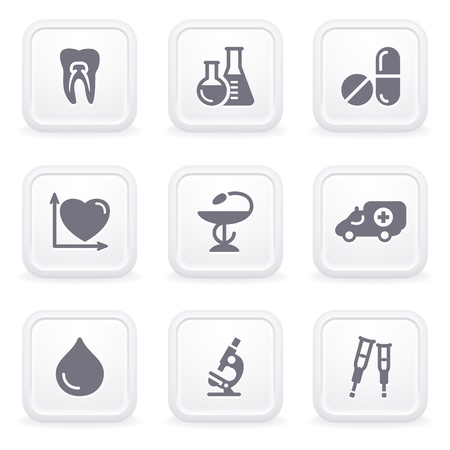Internet icons on gray buttons 12のイラスト素材