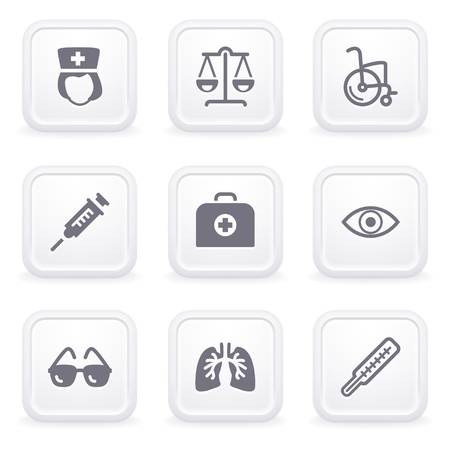 Internet icons on gray buttons 13のイラスト素材