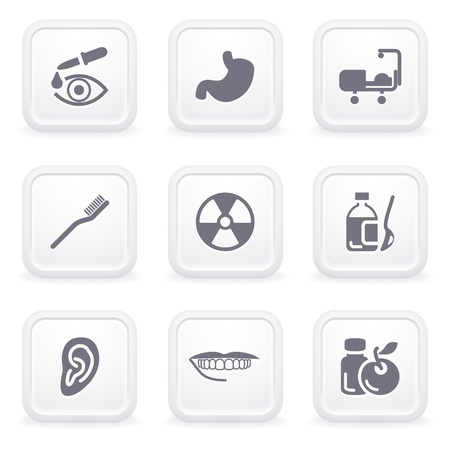 Internet icons on gray buttons 15のイラスト素材