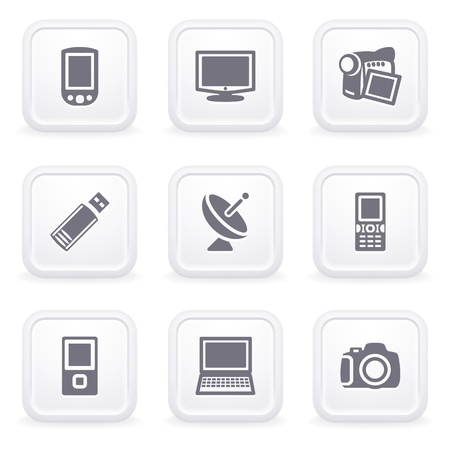 Internet icons on gray buttons 16のイラスト素材