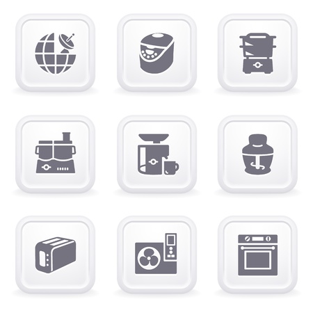 Internet icons on gray buttons 17のイラスト素材