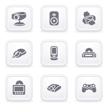 Internet icons on gray buttons 21のイラスト素材