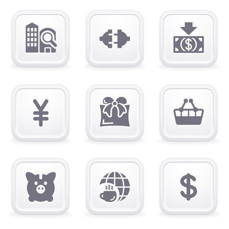Internet icons on gray buttons 24のイラスト素材