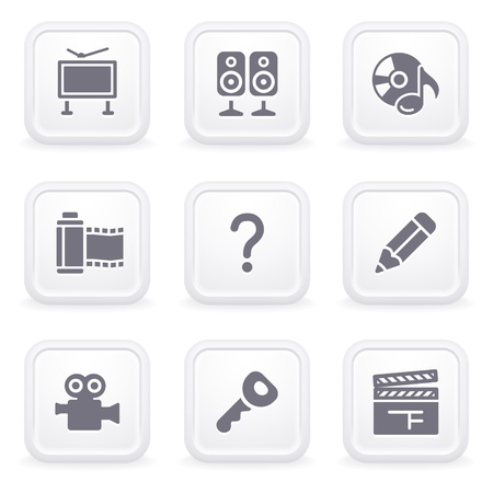 Internet icons on gray buttons 28のイラスト素材