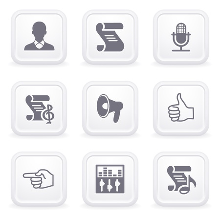 Internet icons on gray buttons 31のイラスト素材