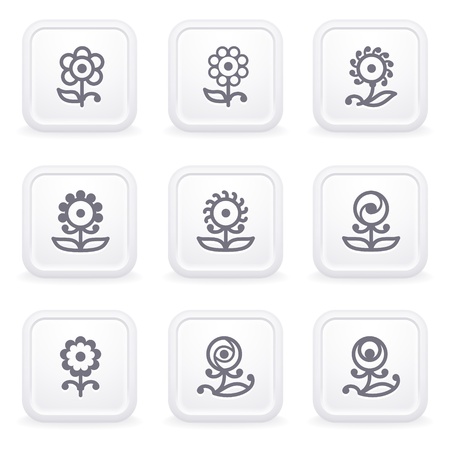 Internet icons on gray buttons 32のイラスト素材