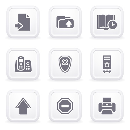 Internet icons on gray buttons 4のイラスト素材