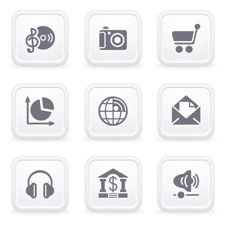 Internet icons on gray buttons 5のイラスト素材