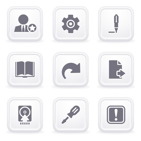 Internet icons on gray buttons 6のイラスト素材