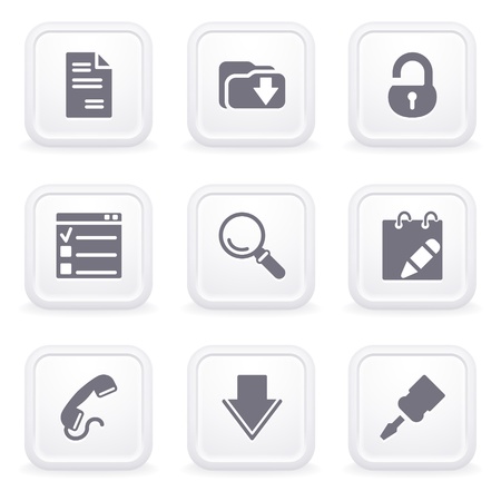 Internet icons on gray buttons 8のイラスト素材