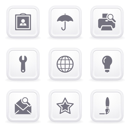 Internet icons on gray buttons 9のイラスト素材