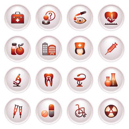   Medicine  icons set 2  Black red series のイラスト素材