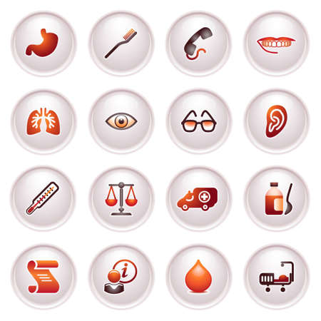   Medicine web icons  Black red series のイラスト素材