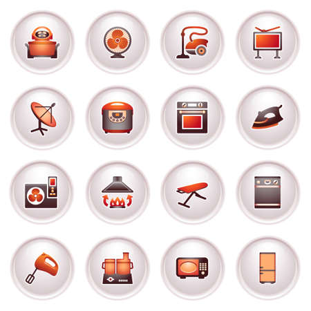 Home appliances, set   Black red series のイラスト素材