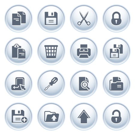 Document icons on buttons, set 1のイラスト素材