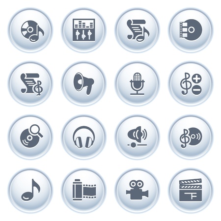 Audio video web icons on buttons のイラスト素材