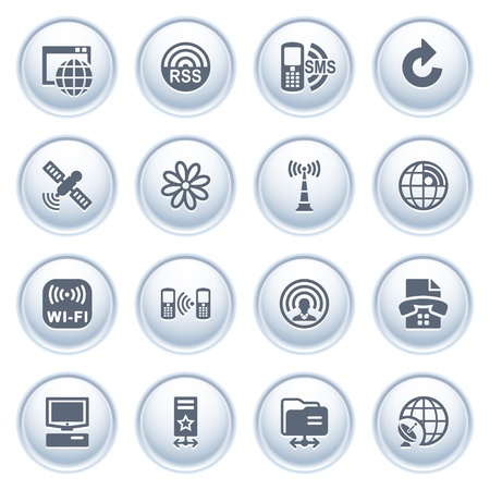 Communication icons on buttons, set 2のイラスト素材