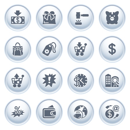 Commerce icons on buttons のイラスト素材