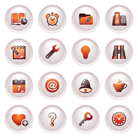 Organizer icons  Black red series のイラスト素材