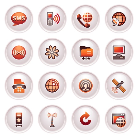 Communication icons set 2  Black red series のイラスト素材