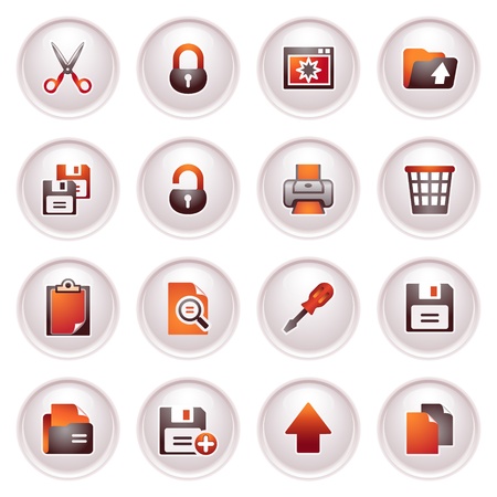 Document icons, set 1  Black red series のイラスト素材