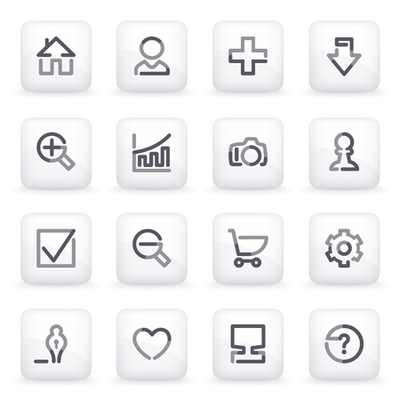 Basic contour icons on gray buttons のイラスト素材