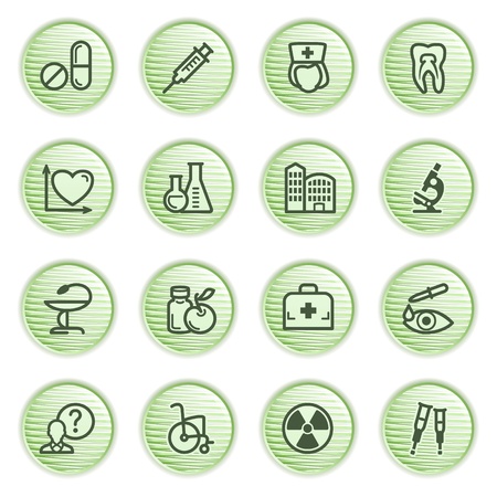 Medicine icons set 2  Green series のイラスト素材