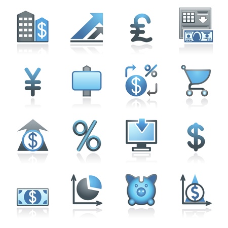 Finance web icons  Gray and blue series のイラスト素材