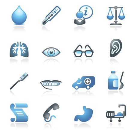 Medicine web icons  Gray and blue series のイラスト素材