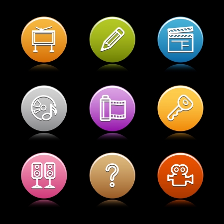 Color circle web icons, set 9のイラスト素材