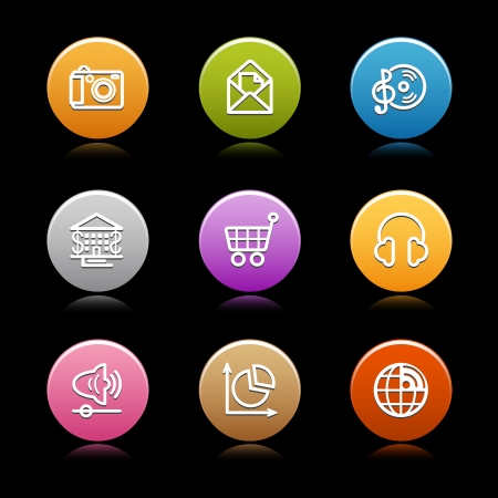 Color circle web icons, set 5のイラスト素材