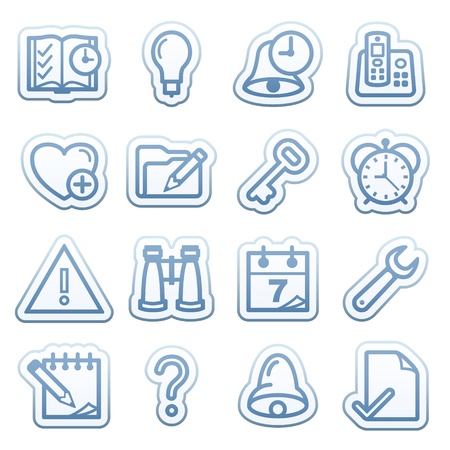 Blue web stickers with icons 3のイラスト素材