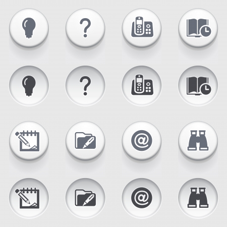 Organizer web icons on white buttons  Set 1 のイラスト素材