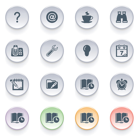 Organizer icons on color buttons のイラスト素材