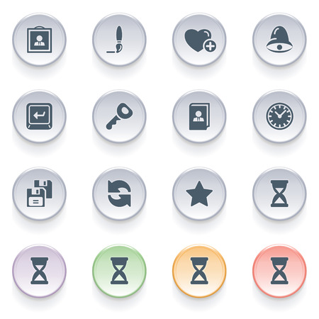 Icons for web on color buttons のイラスト素材