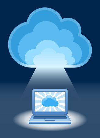 Cloud services design concept. Electronic devices connected to the cloud.のイラスト素材