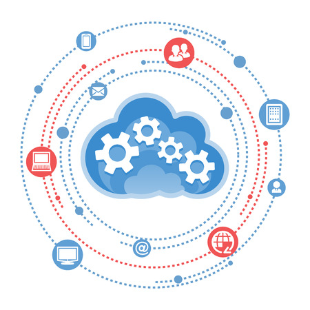 Cloud, computing, service illustration.のイラスト素材