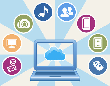 Cloud, computing, service illustration.のイラスト素材