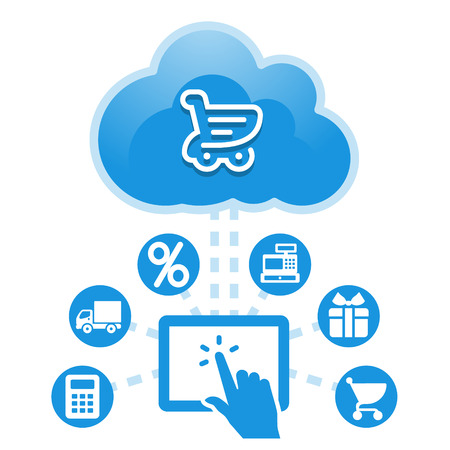 Cloud, computing, electronic, commerce, service illustration.のイラスト素材