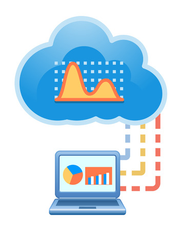 Cloud, computing, electronic, financial analysis, service illustration.のイラスト素材