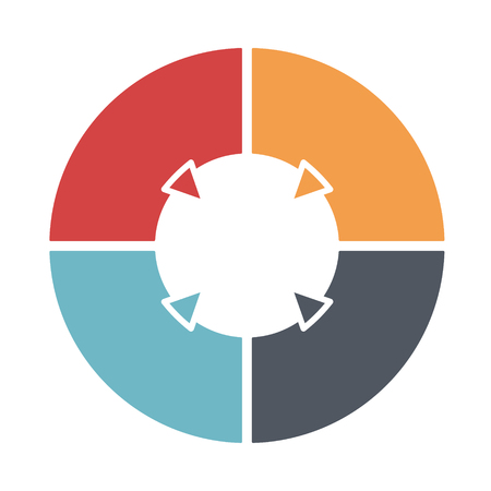 Ring diagram of four colored sections. Template infographics.のイラスト素材