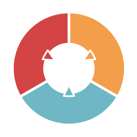 Ring diagram of three colored sections. Template infographics.のイラスト素材