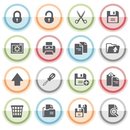 Document icons with color stickers.のイラスト素材
