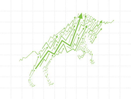 Stock exchange graph with bull market concept.のイラスト素材