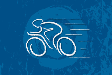 Bicycle graphic using brush stoke line to design and form the shape of Biking.のイラスト素材